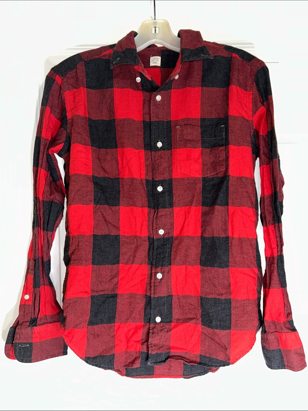 Boys Red and Black flannel Buffalo Plaid Button-Up Shirt